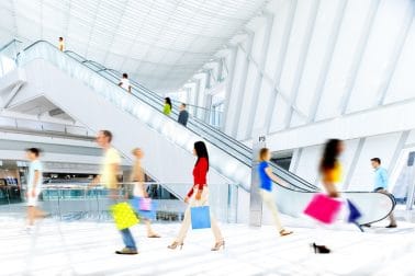 Motion Blurred People in the Shopping Mall