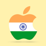 apple logo with Indian flag
