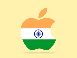 apple logo with Indian flag